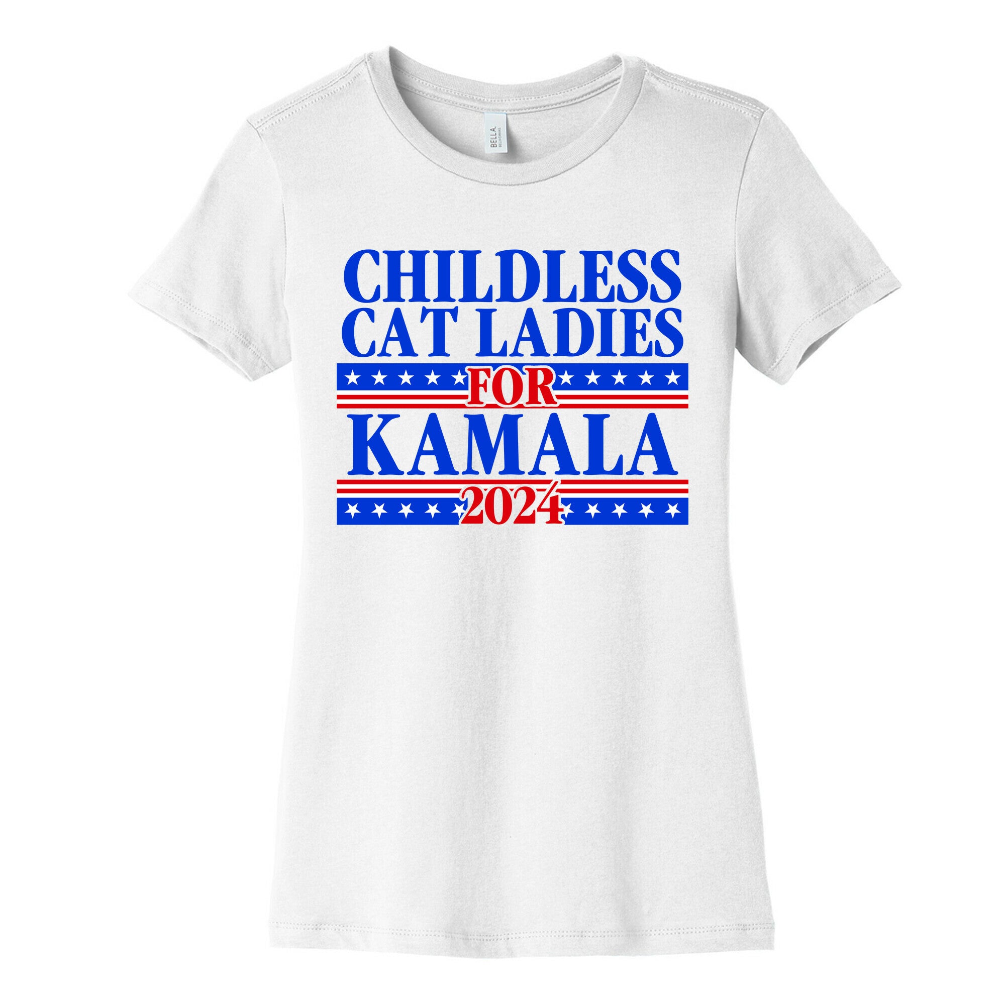 Patriotic Childless Cat Ladies for Kamala Womens Cotton Tee